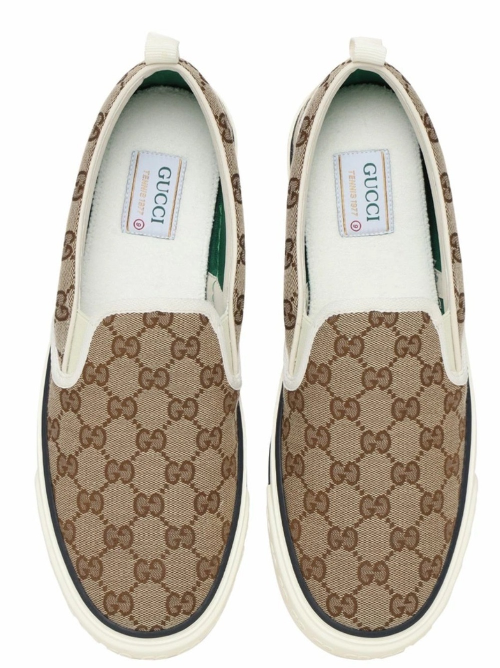 GUCCI - Men 
Gucci Tennis 1977
Slip-on Sneakers BEIGE/ EBONY size 9.5 US 10